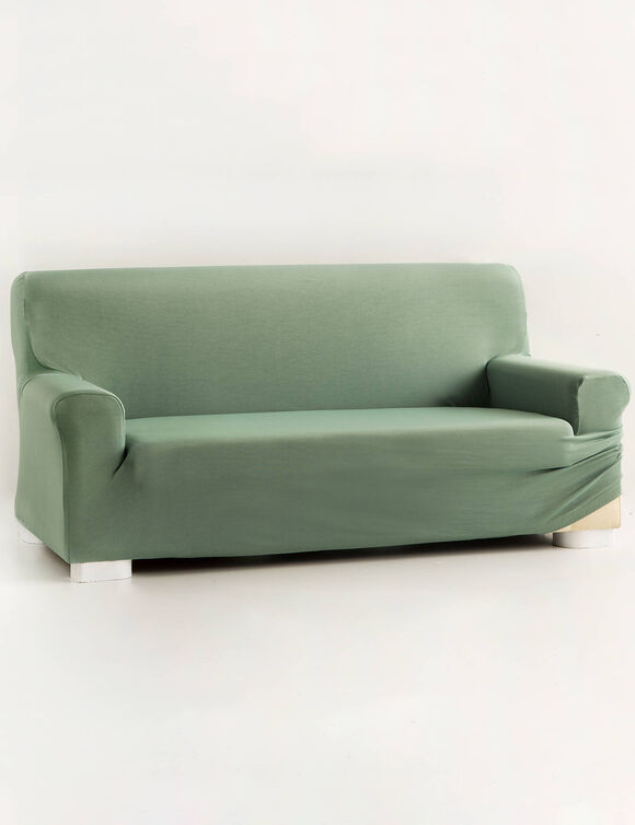 Housse unie fauteuil canapé bi-extensible  (amande)