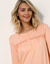 Chemise de nuit longue manches longues unie (pêche)