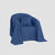 Jeté canapé coton bachette uni (bleu)