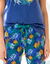 Pantacourt de pyjama en coton - imprimé tropical (bleu / safran)