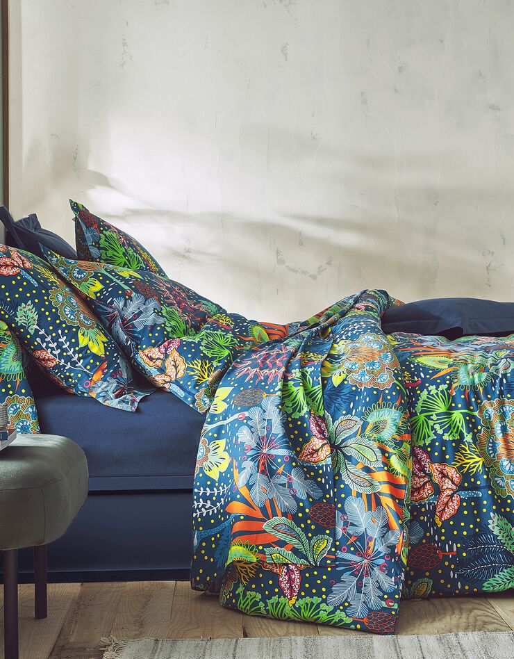 Linge de lit Laureline coton (bleu)