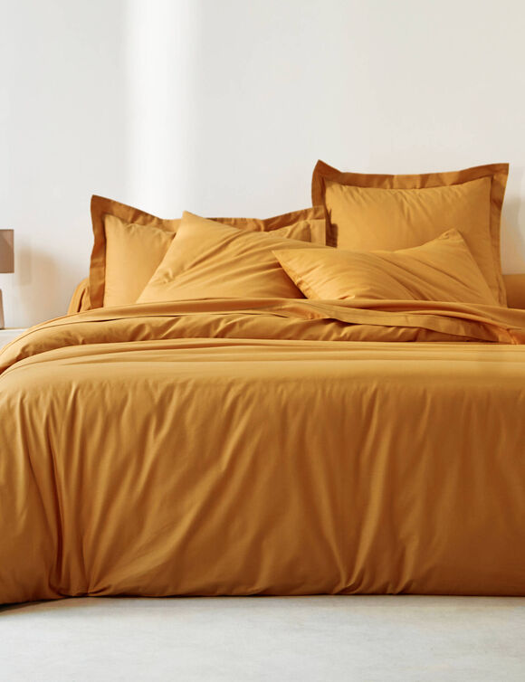 Linge de lit uni coton (miel)