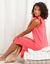 Chemise de nuit longue manches courtes broderie anglaise (corail)