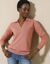 Pull col polo, laine d'agneau (rose chiné)