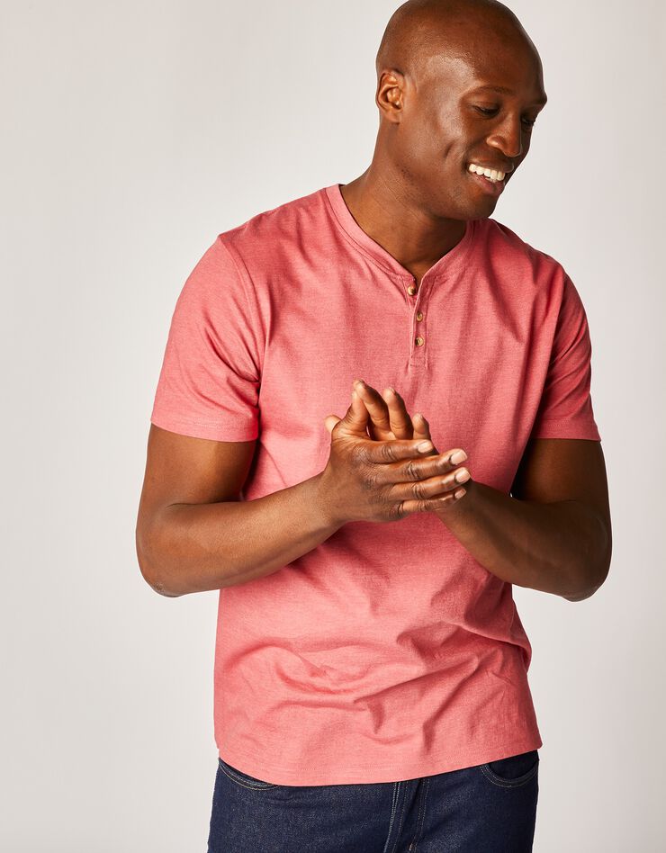 Tee-shirt col tunisien (corail) Tee-shirt col tunisien (corail)