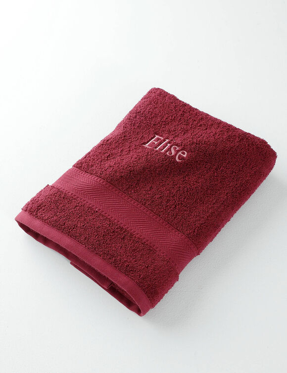 Collection serviettes de bain 540 g/m2 personnalisables confort moelleux (lie de vin)