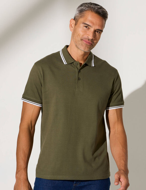 Polo uni maille piqu&eacute;e manches courtes (tilleul)