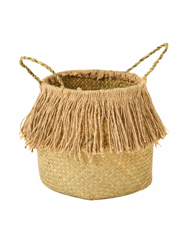 Panier de rangement tressé en herbier marin (naturel)