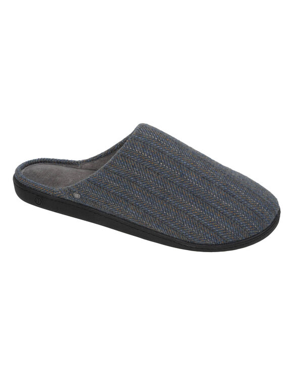 Chaussons mules ergonomiques velours (bleu / gris)