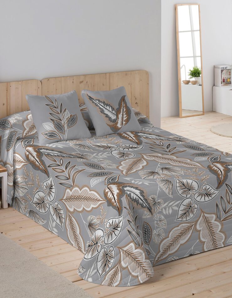 Couvre-lit matelassé imprimé Bernie (gris / taupe)