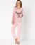 Pyjama manches longues maille polaire motif "renne"  (rose poudré)