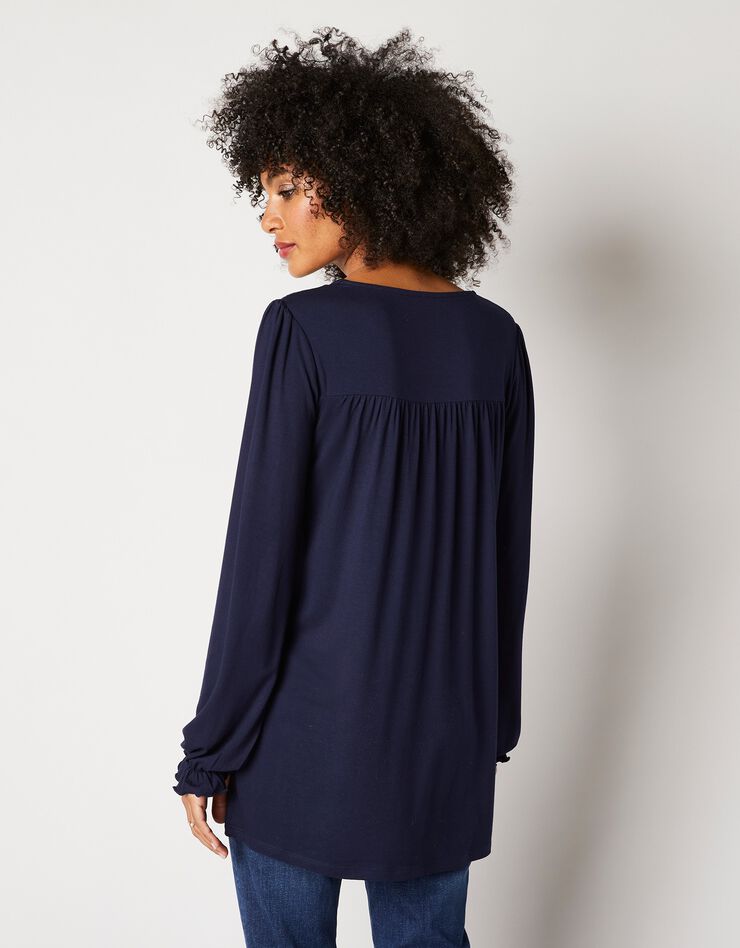 Tunique col V dentelle jersey (marine) Tunique col V dentelle jersey (marine)