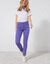 Pantalon 7/8ème fuselé stretch uni (iris)