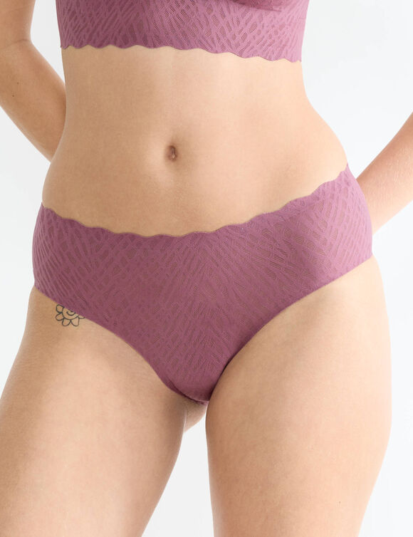 Culotte haute « Zéro Feel Bliss» maille ajourée (bois de rose)