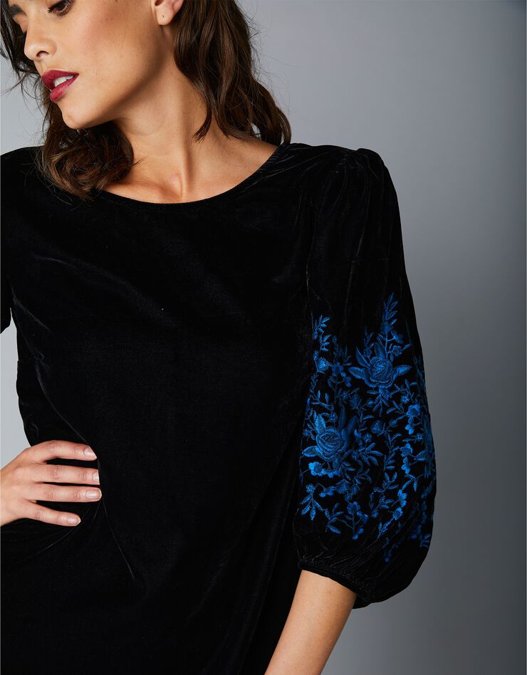 Robe en velours brodé (noir) Robe en velours brodé (noir)