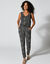 Pantalon fuselé imprimé, taille élastiquée (noir / écru)
