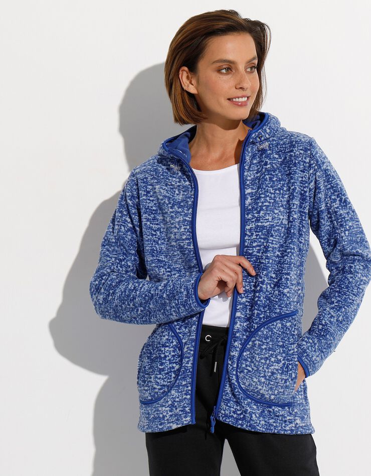Veste polaire chinée zippée (indigo chiné) Veste polaire chinée zippée (indigo chiné)