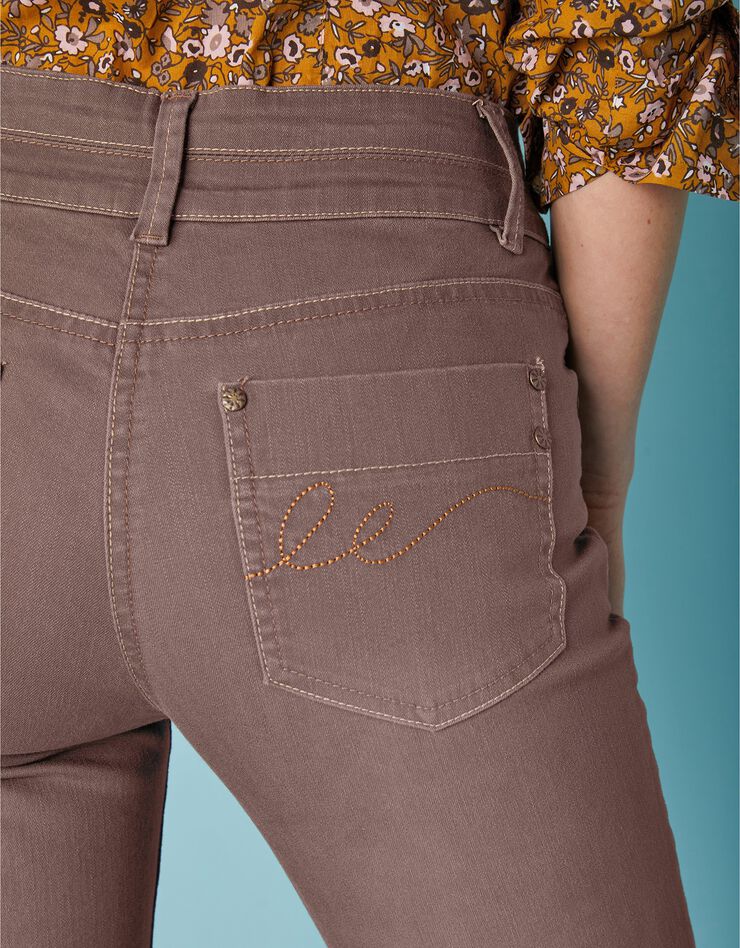 Jean 7/8ème fuselé couleur stretch (taupe) Jean 7/8ème fuselé couleur stretch (taupe)