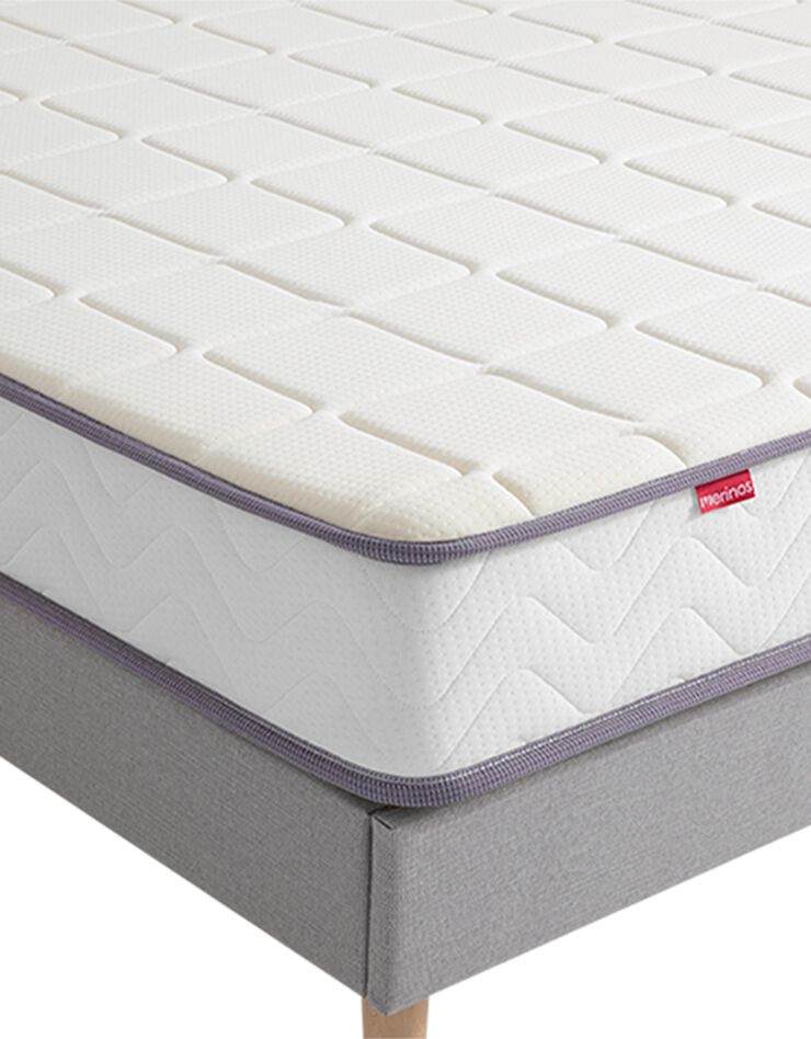 Matelas mousse Mérinos 19 cm confort très ferme (blanc)