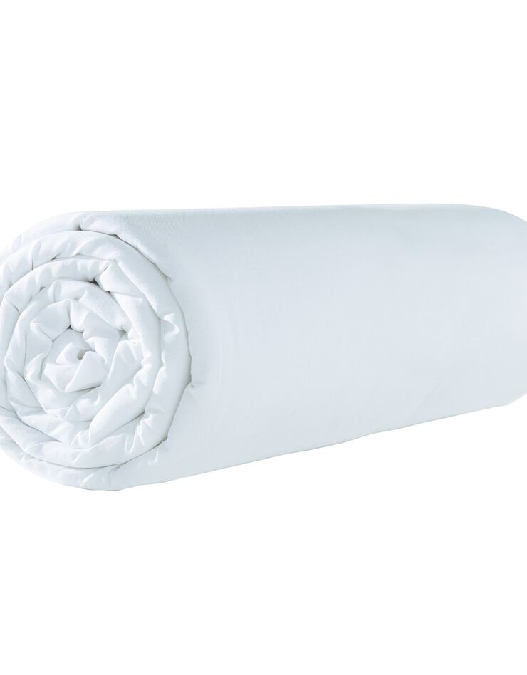 Drap-housse uni polyester - coton bonnet 32 cm (blanc)