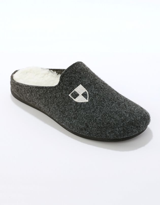 Chaussons forme mules homme (gris)