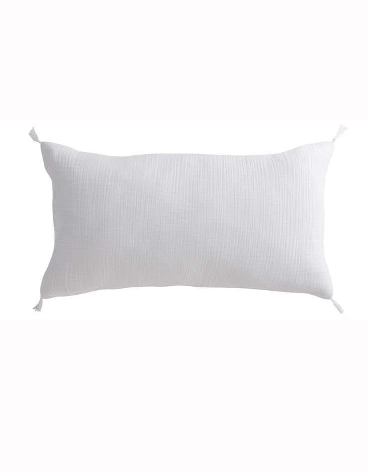 Housse de coussin double gaze de coton - lot de 2 (blanc)