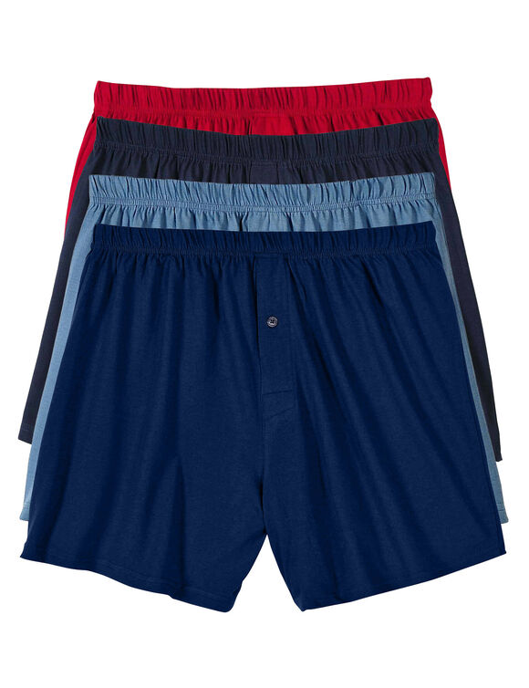 Caleçon flottant ouvert uni - lot de 4 (brique + céladon + gris)