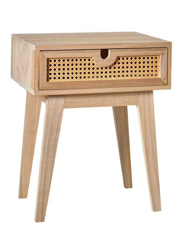 Chevet en bois et cannage (bois naturel)
