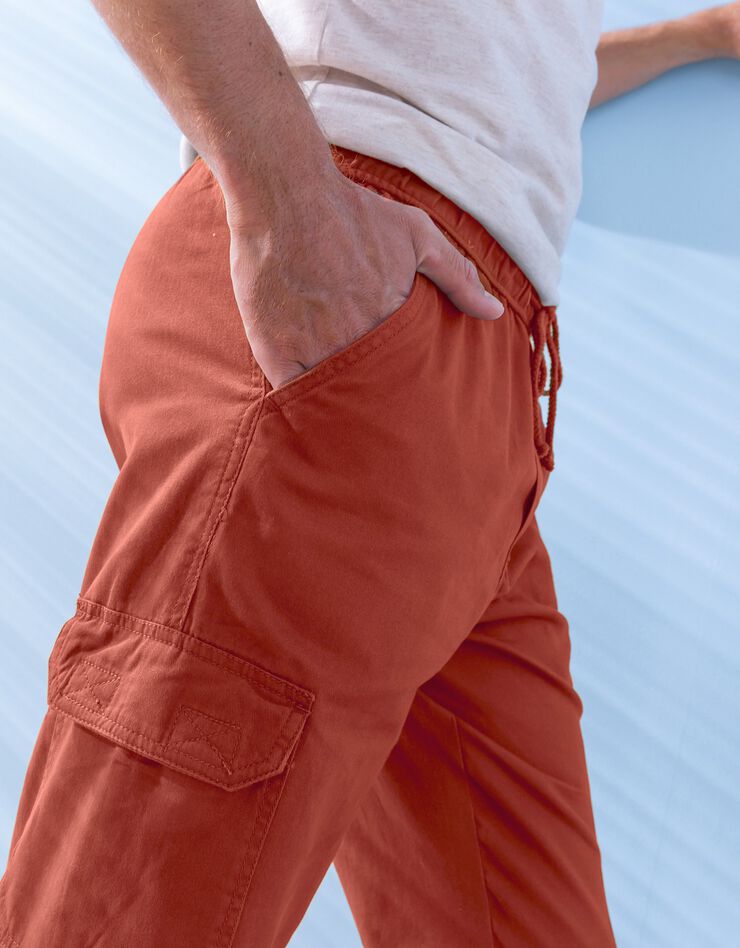 Pantalon cargo multipoches (brique)