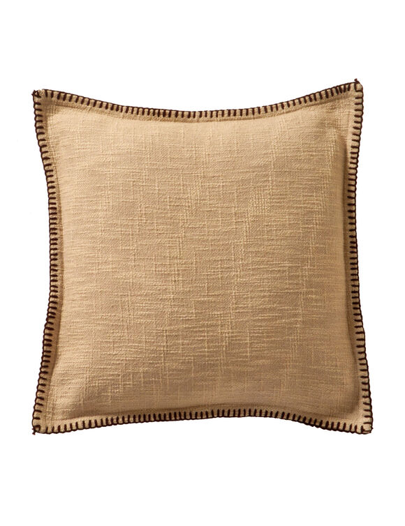 Coussin uni coton textur&eacute; (taupe)