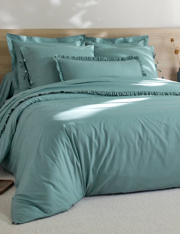 Linge de lit uni - percale de coton 72 fils/cm&sup2; (eucalyptus)