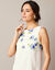 Robe courte sans manches, voile base (ivoire / bleu)