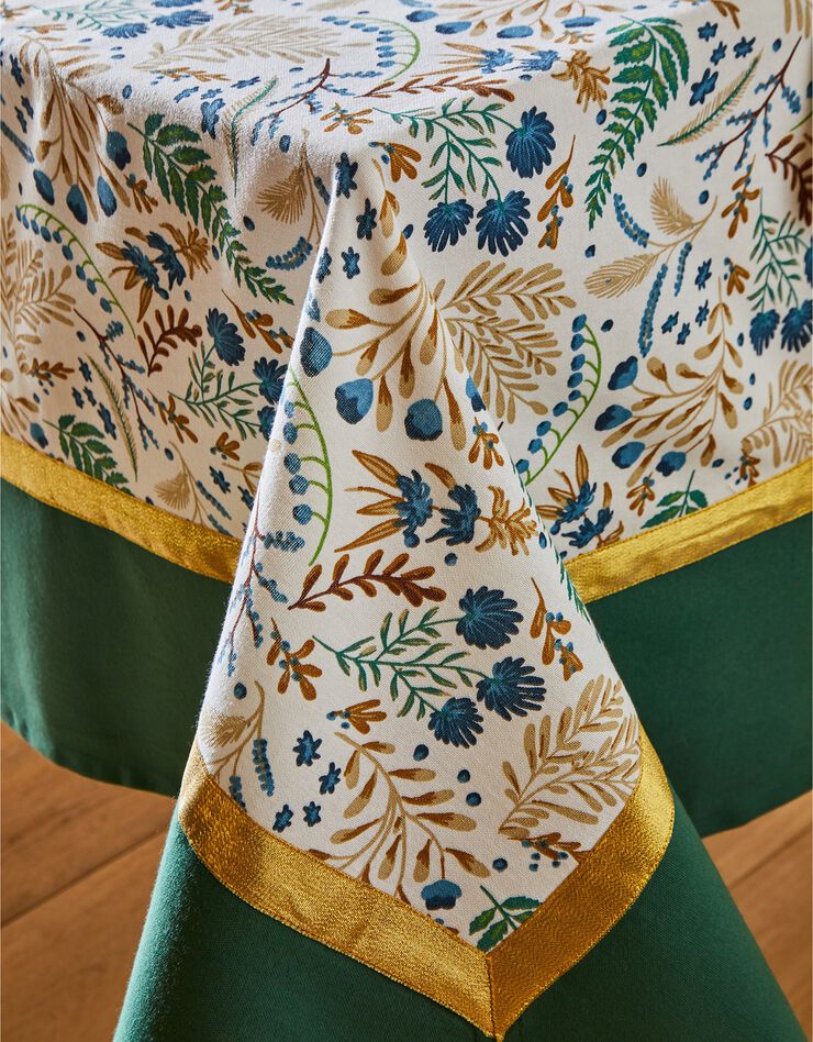 Nappe imprimée forêt enchantée (blanc / vert)