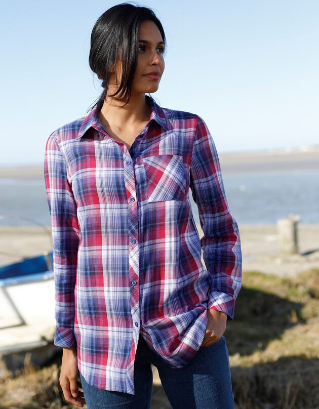 Chemise flanelle à carreaux (violine / marine)