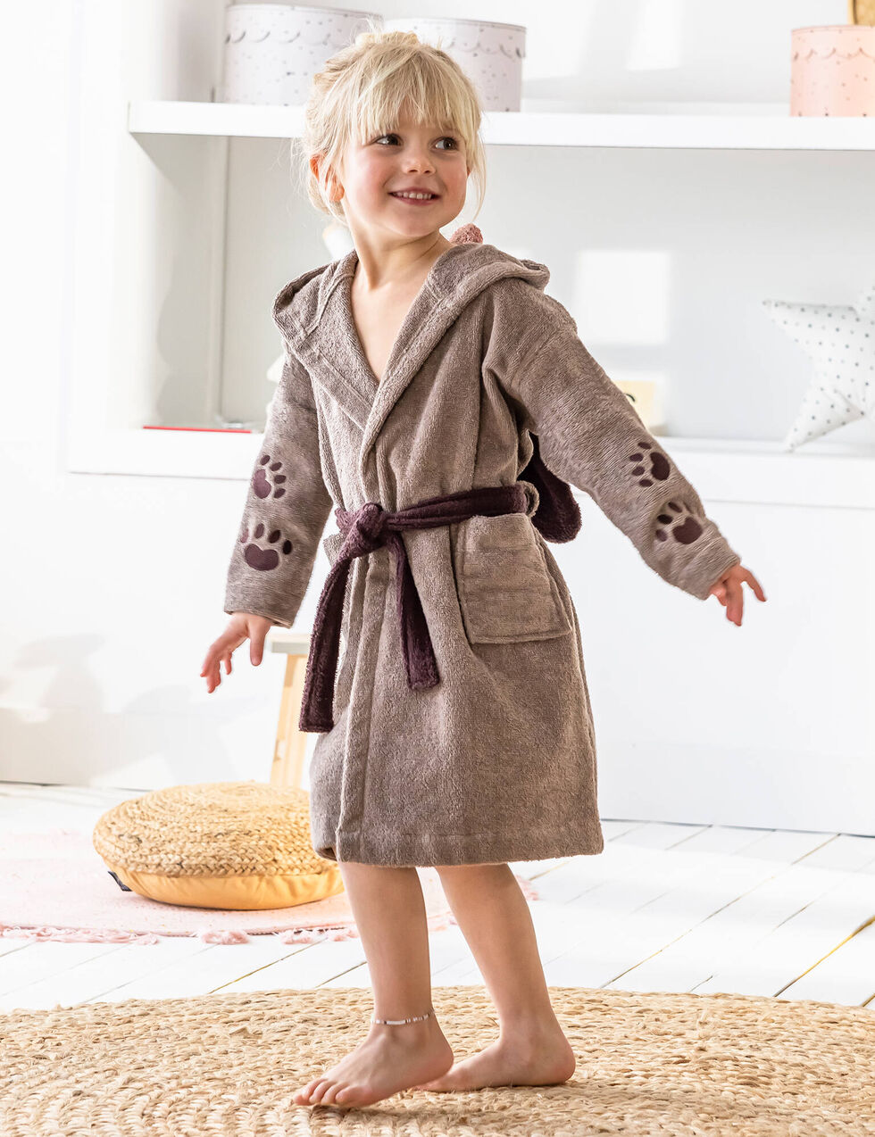 Peignoir Enfant LEBENGOOD | 100% Coton OEKO-TEX | Capuche à Oreilles | 2 Poches