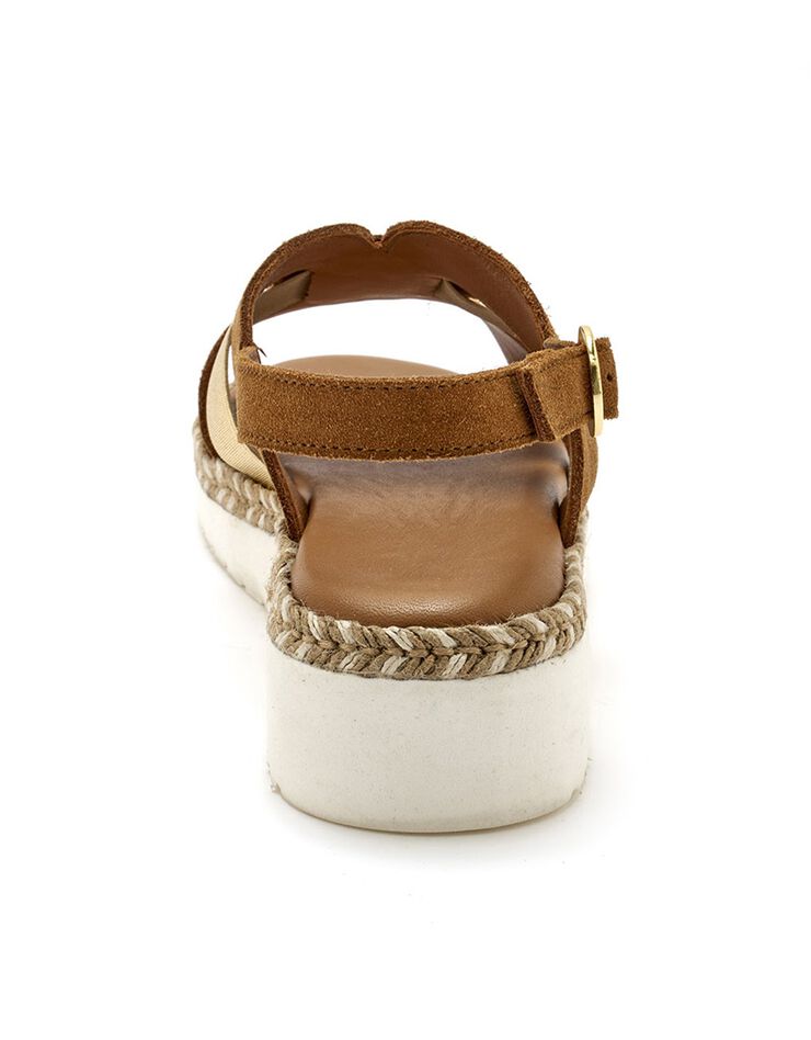 Sandales ouvertes compensées style sabot (marron) Sandales ouvertes compensées style sabot (marron)