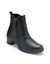 Boots zipp&eacute;es &agrave; talon en cuir lisse, extra larges (noir)