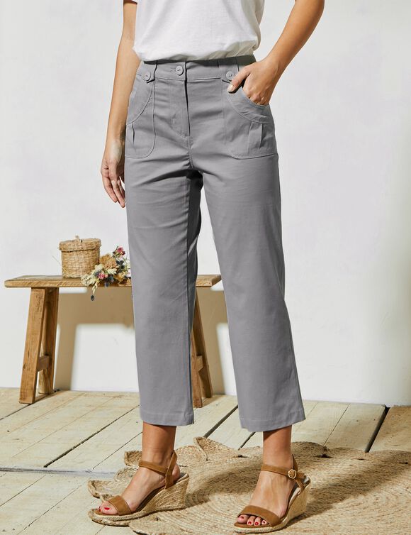 Pantacourt droit stretch (gris)