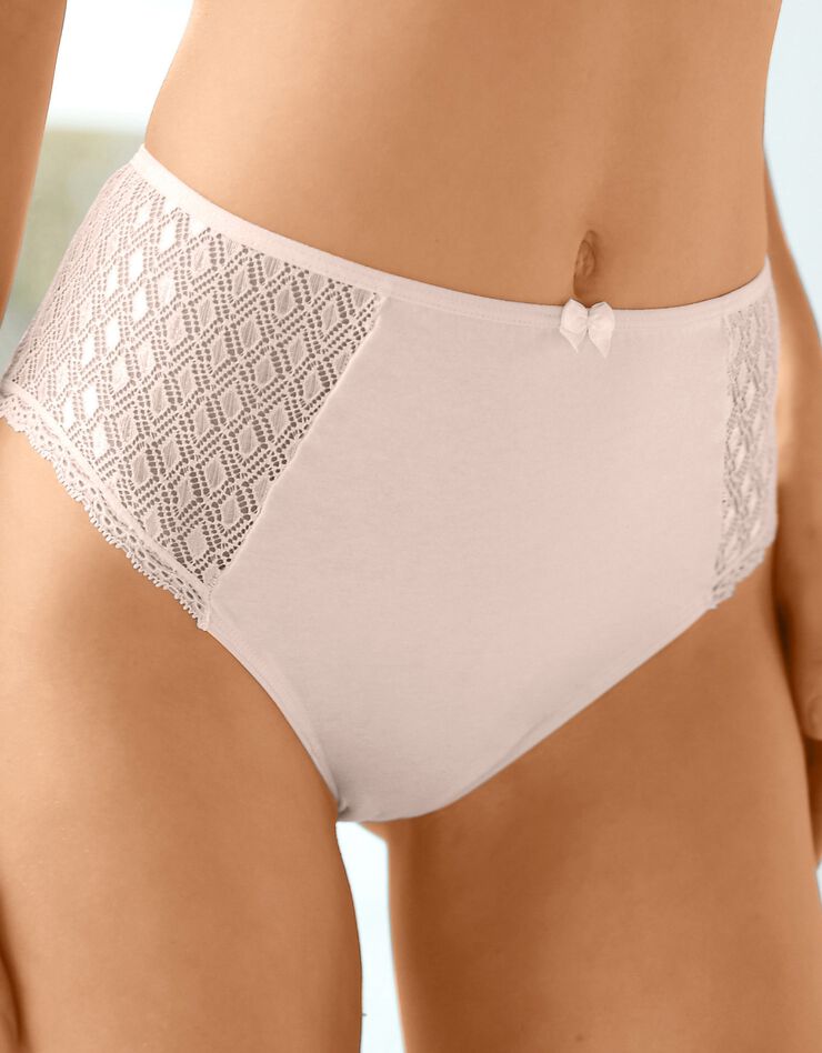 Culotte maxi coton dentelle unie Coria - lot de 2 (poudre)
