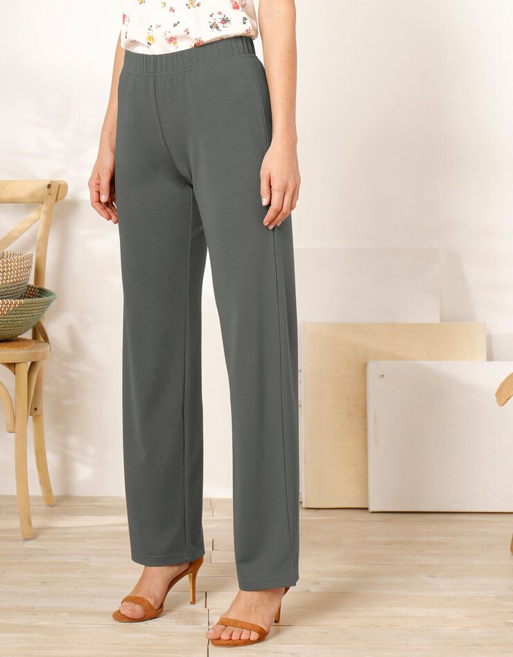 Pantalon maille fluide extensible (kaki) Pantalon maille fluide extensible (kaki)