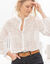 Blouse col montant volantée, dentelle (écru)