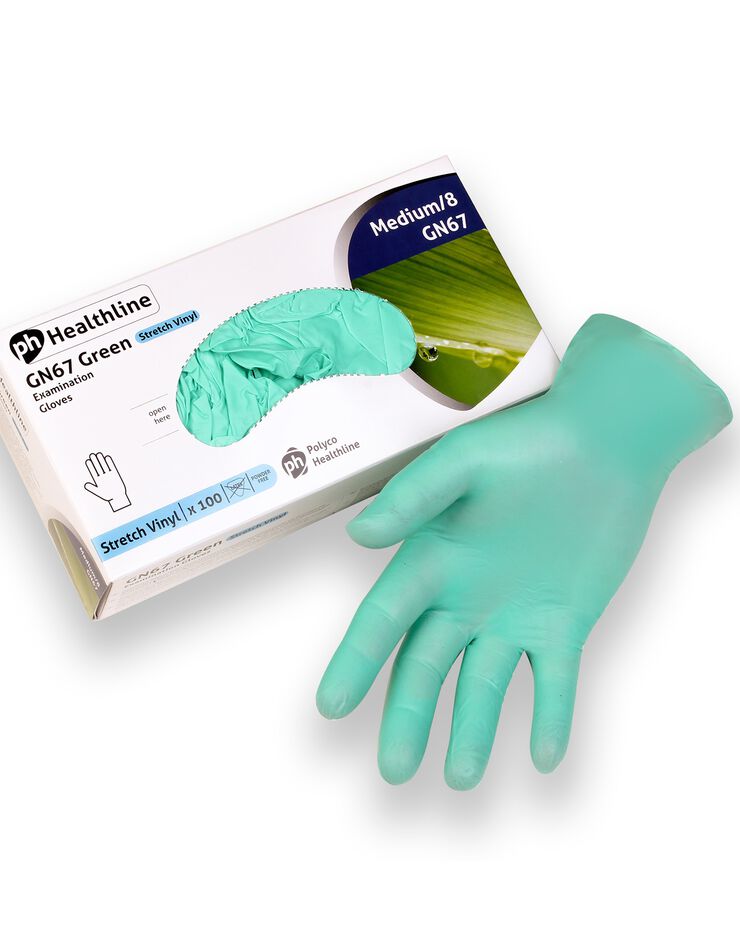Gants synthétiques Aloé Vera - Boîte de 100 (vert) Gants synthétiques Aloé Vera - Boîte de 100 (vert)