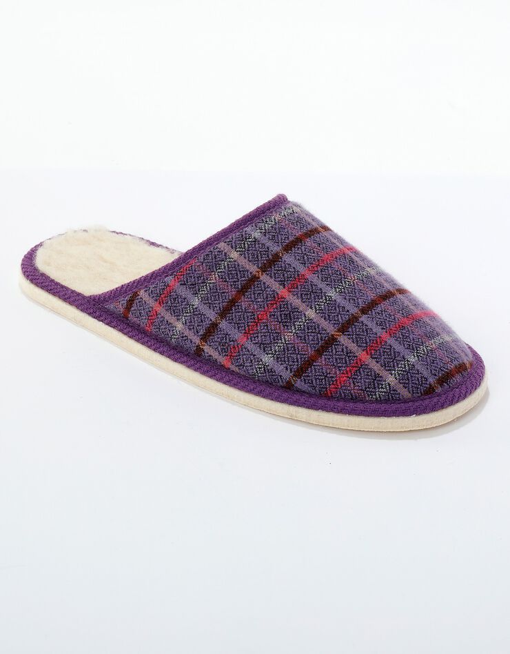 Mules plates silencieuses - imprimé carreaux (violet) Mules plates silencieuses - imprimé carreaux (violet)