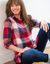 Chemise longue grands carreaux flanelle (cerise / marine)
