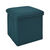 Coffre-pouf pliable, revêtement texturé (bleu)