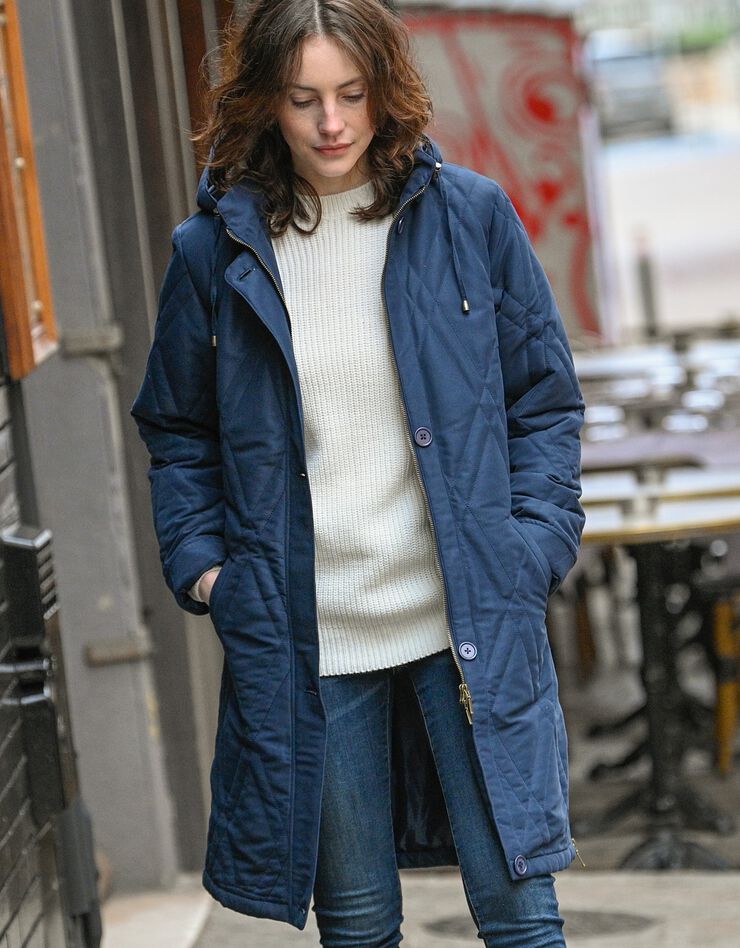 Parka matelassée microfibre (marine) Parka matelassée microfibre (marine)