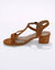 Sandales brides à talons en cuir certifié LWG (caramel)
