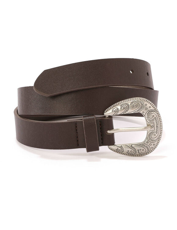 Ceinture boucle western (chocolat)