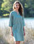 Robe forme housse unie, mélange coton-lin  (vert grisé)