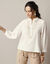 Blouse brodée, double gaze de coton (écru / beige)